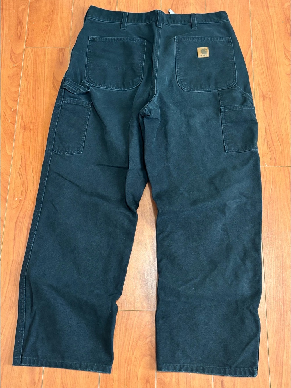 Vintage Carhartt Black Duck Canvas Loose Fit Carpenter Pants Mens Size 34x30